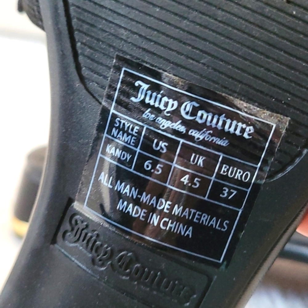 Juicy 🤩 couture black with rhine stone mules size 6.5 - Picture 6 of 8